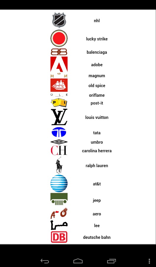 Picture Quiz: Logos Answer截图2