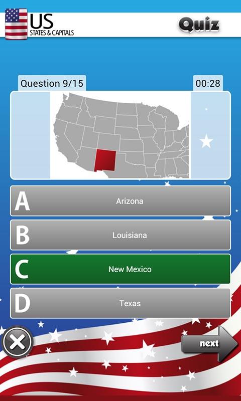 US States and Capitals Quiz截图4