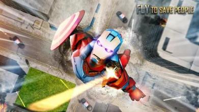 Captain Superhero Flying Robot Rescue截图4