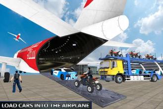 US Cargo Plane Transport Police Quad Bike Game截图4