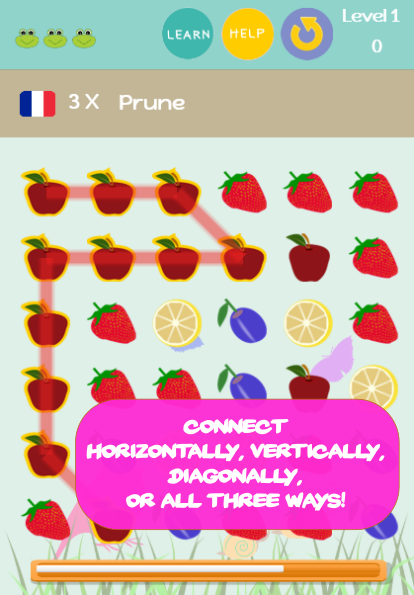 Brainy Fruits Match 3 – Language puzzle Challenge截图4