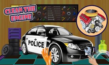 Police Cop Car Wash & Repair Mechanic Workshop截图4