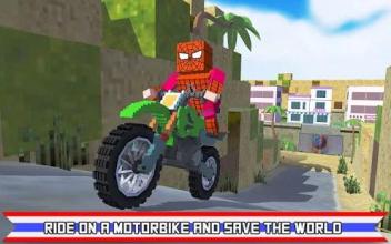 Blocky Superhero Moto Bike Sim截图5