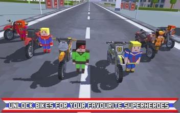 Blocky Superhero Moto Bike Sim截图1