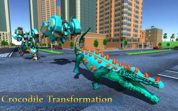 US Police Robot Car Cop Transform Crocodile Game截图3