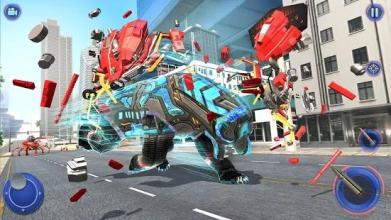 Transforming Cop Robot Car Bear Robot Animal Games截图3