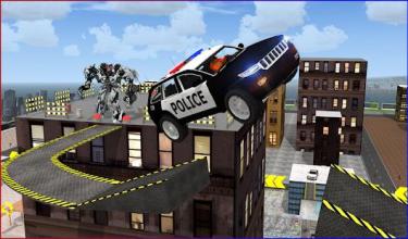 Police Robot Car Roof Stunts截图2