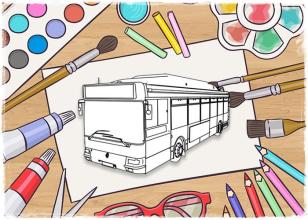 Bus Coloring Page截图4