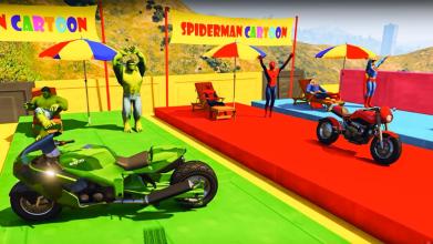 SuperHero Stunt Rider Kids Games :Tricky Bike Race截图4