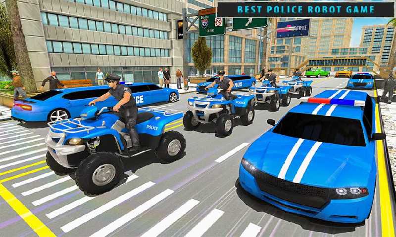 US Police Limousine Car Robot Quad Bike Transport截图2