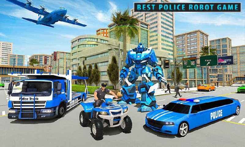 US Police Limousine Car Robot Quad Bike Transport截图4