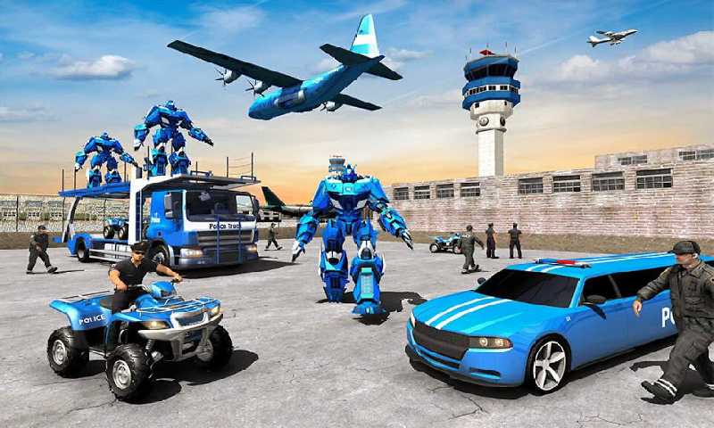 US Police Limousine Car Robot Quad Bike Transport截图1