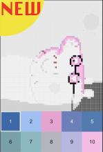 Pixel Piggy In Number Art Coloring截图1