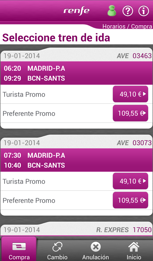 Renfe Ticket截图5