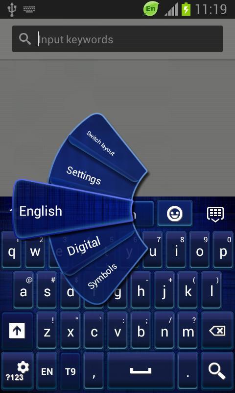 GO Keyboard Dark Blue Themes截图2