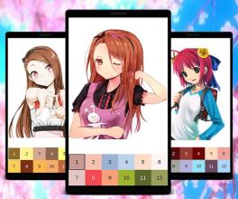 Pixel Art Manga Girls: Color by Number截图5