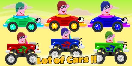 Pig Racing car - Fun Kids happy pig racing截图2