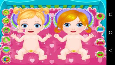 New Born Twin Sisters Caring Fun Game截图4