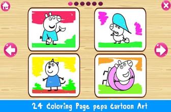 Coloring Pepa Book Cartoon Art - Painting Game截图3