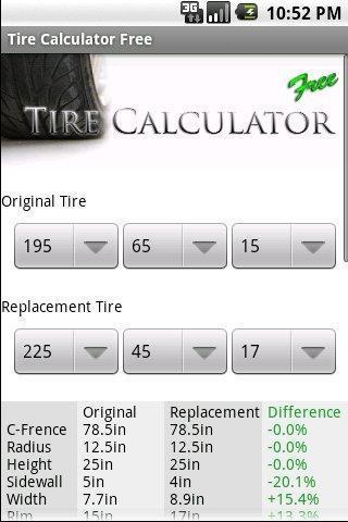 Tire Calculator FREE截图3