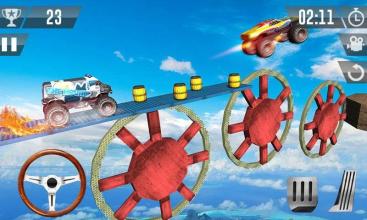 Monster Truck Stunts - Impossible Tracks Racing 3D截图1