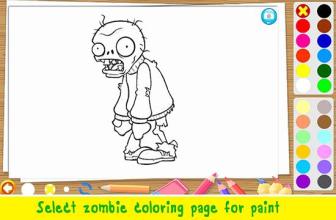 Paint Zombies Cartoon - Coloring Page截图1