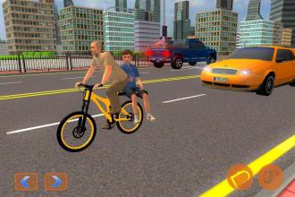 Virtual Grandpa: School Kids Bicycle Transport Fun截图1