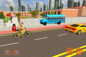 Virtual Grandpa: School Kids Bicycle Transport Fun截图5