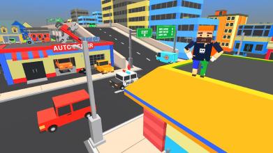 Grand Toon City Flying Blocky Hero Rescue Mission截图2