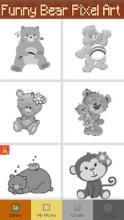 Funny Bear Pixel Art: Coloring by number截图1