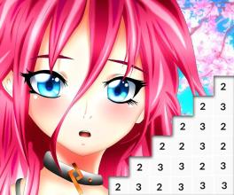 Anime Color By Number: Paint Manga Girls Pixel Art截图1