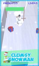 Clumsy Snowman: Winter Running And Skiing Game截图4