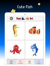 Fish color by number : Pixel art blue ocean截图4