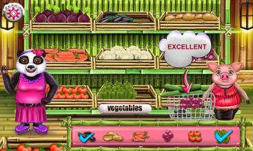 Supermarket Panda Family Shopping Game截图4