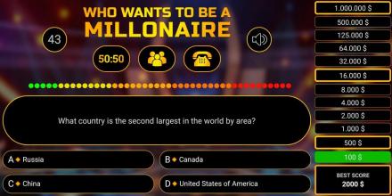 Who wants to be a millionaire free game 2019 quiz截图2