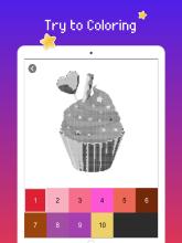 Candy color by number : Pixel art cupcake截图3