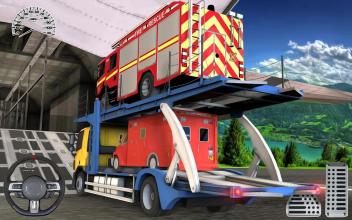 Fire Truck Transporter Cargo Plane Simulator Games截图4