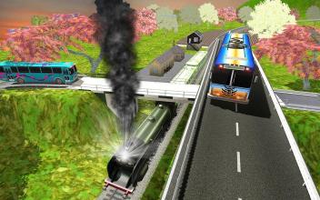 Mercedes Bus vs Train Racing  Bullet train Race截图2