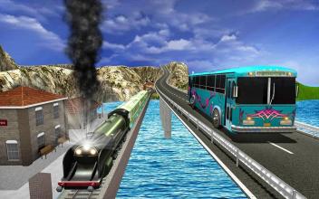 Mercedes Bus vs Train Racing  Bullet train Race截图4