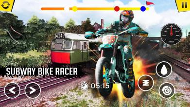 Bike Rider 3D  Subway Train Rush Game 2019截图1