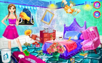 Frozene Room Cleaning  Dress up games for girls截图3