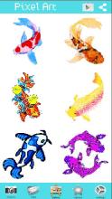 Color By Number Koi Fish Pixel Art Game截图4