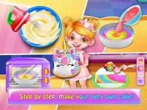 Rainbow Unicorn Cake Maker: Free Cooking Games截图3