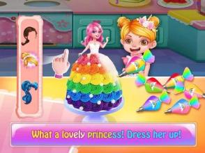 Rainbow Unicorn Cake Maker: Free Cooking Games截图2