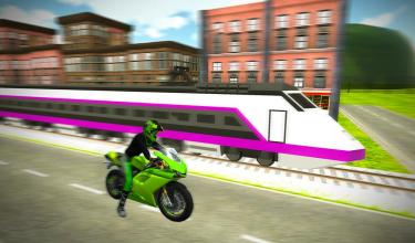 Real Crazy Bike VS Train Street Racing 2019截图1