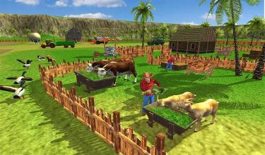 Virtual Farmer Tractor Modern Farm Animals Game截图5