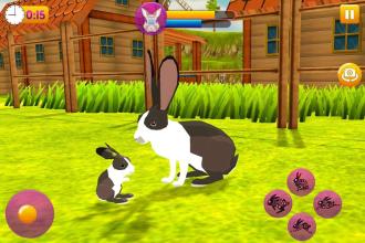 Rabbit Family Simulator Poly Art Jungle截图1