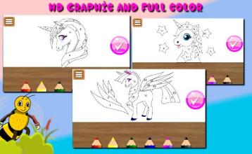 Unicorn Rainbow Coloring Pages  Little Bee截图1