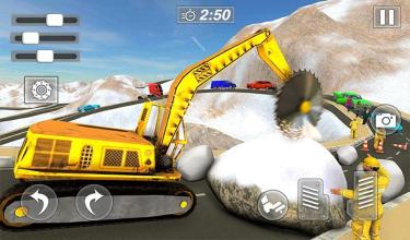 Snow Excavator Gigantic Crane 3D Snow Plow Game截图2