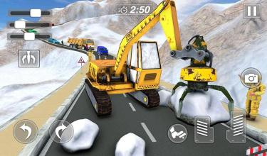 Snow Excavator Gigantic Crane 3D Snow Plow Game截图4